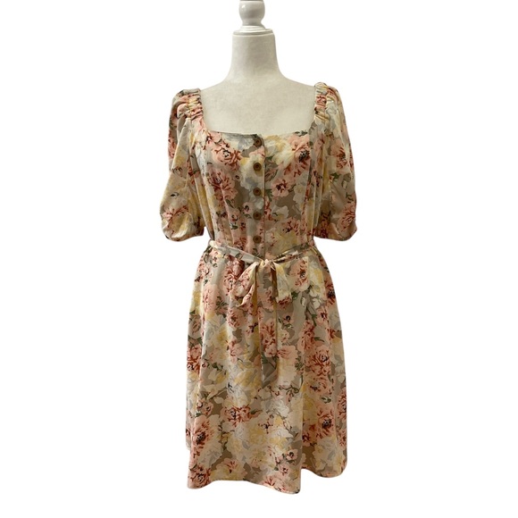 LC Lauren Conrad Chic Bloom Floral Mini Dress Size Large - Picture 3 of 11